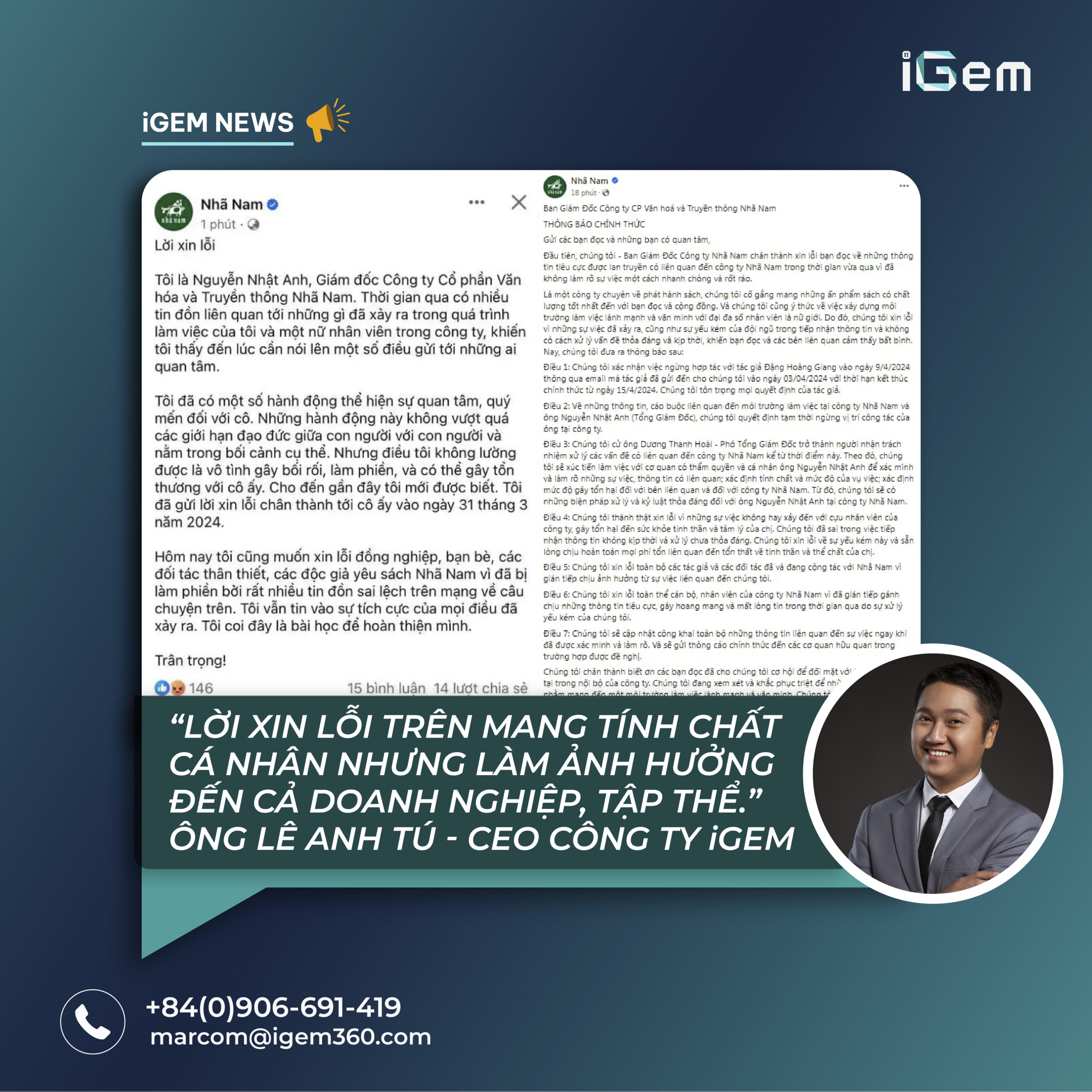 LỜI XIN LỖI “CÓ NHƯNG KHÔNG ĐÁNG KỂ” CỦA GĐ NXB NHÃ NAM VÀ CÁCH ĐỐI PHÓ VỚI KHOẢNG HOẢNG TỪ GÓC NHÌN CHUYÊN GIA